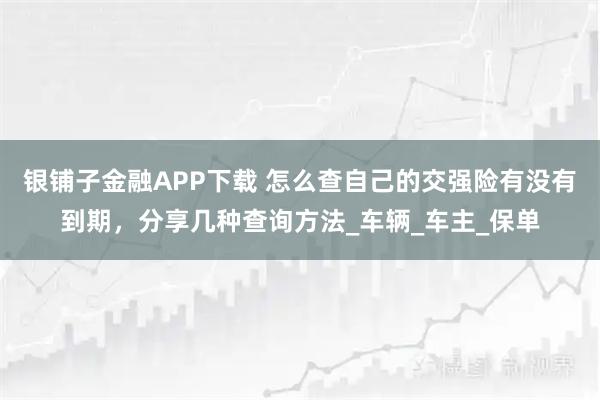 银铺子金融APP下载 怎么查自己的交强险有没有到期，分享几种查询方法_车辆_车主_保单