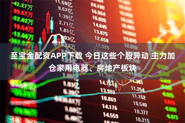 至宝金配资APP下载 今日这些个股异动 主力加仓家用电器、房地产板块